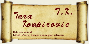 Tara Kompirović vizit kartica
